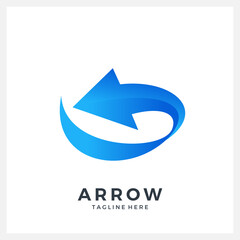 back arrow logo design illustration 
