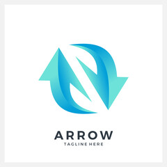 Switch arrows logo illustration, transfer arrow logo
