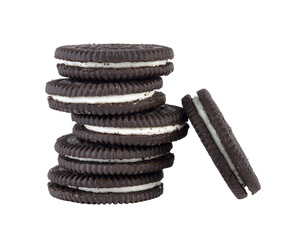 Sandwich cookies with cream on transparent png