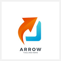 arrow up logo design illustration, modern and simple arrow