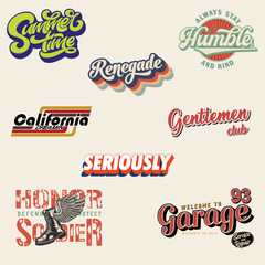 varsity , school fashion applique graphic set