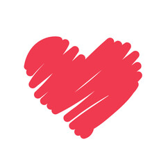 pink heart doodle icon
