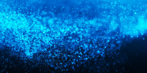 Abstract particle background. Blue dots background. Dust particles. abstract background with blue...