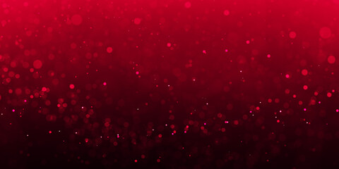 abstract red background with falling glitter particles. Beautiful festive sparkling luxury background.  Background of red particles on a black background.