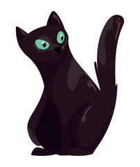 cute black cat mascot