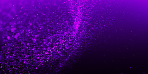 Abstract blurred purple particles. Luxury background with glitter falling purple particles.