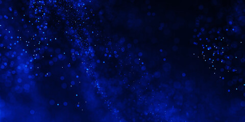 Obraz premium Abstract particle background. Blue dots background. Dust particles. abstract background with blue particles on black. Glowing magical lights, sparkling glittering effect.