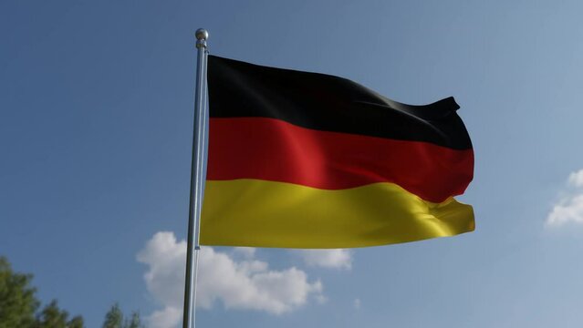 flag of germany flying on your screen, flag of germany, flag of germany green background