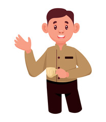 male barista with cup