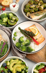 Healthy food assortment.