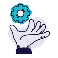 hand with gear cog setting