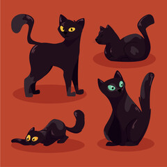 four black cats mascots