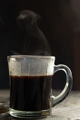 hot freshly brewed coffee with aroma