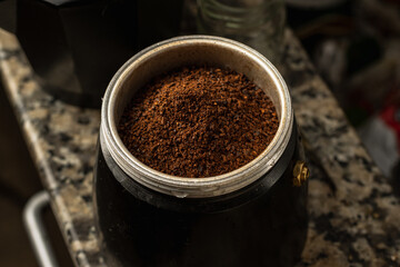 hot freshly brewed coffee with aroma