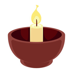 Obraz na płótnie Canvas loy krathong candle in wooden bowl