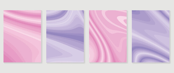 Collection of y2k style background vector. Set of lovely vibes wallpaper, pastel color, gradient,wavy, psychedelic, mesh. Trendy girly 90s, 2000s poster for banner, prints, decorative, cover.