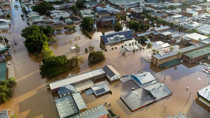Foto op Aluminium Flood water in city of Lismore NSW Australia, 2022 © Cloudcatcher Media