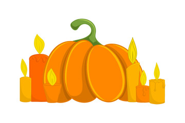 Cartoon candle illustration. Isolated on white background.