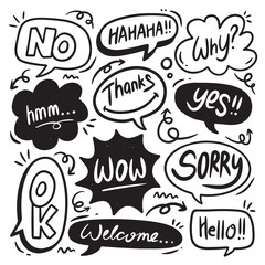 Fototapeta premium speech bubble doodle hand drawn vector
