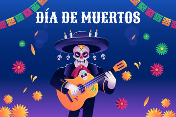 Day Of The Dead background. Dia De Los Muertos. Vector Illustration.
