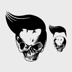 little skull head with cool hair