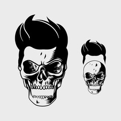 skull head with cool hairstyle