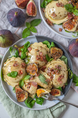 pumpkin tortellini with fresh figs and herbs