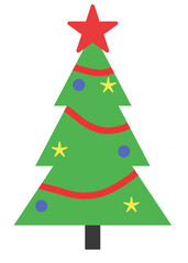 Fototapeta na wymiar Christmas tree icon isolated on white background
