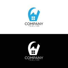 w home logo design and premium vector templates