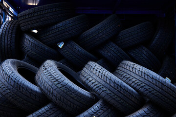 Group of New Vehicle Tires in Warhouse © CDPiC