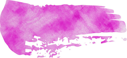 Watercolor stripe painted on clean white background