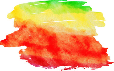 Watercolor stripe painted on clean white background