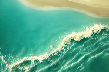 Obraz premium blue ocean waves on the beach