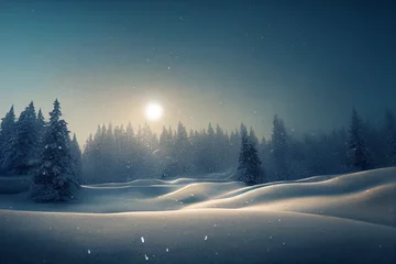 Zelfklevend Fotobehang winter landscape in the mountains © Black Label Graphics