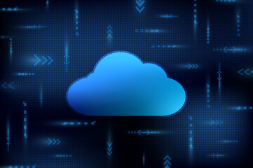 Cloud Technology data storage concept, abstract vector background