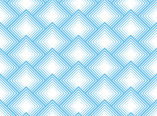 Abstract geometric pattern with stripes, lines. Seamless vector background. White and blue ornament. Simple lattice graphic design