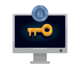 desktop with padlock