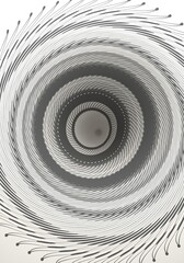 Abstract tunnel, the black hole. Curvature of surface. Dots and lines texture. 3D render