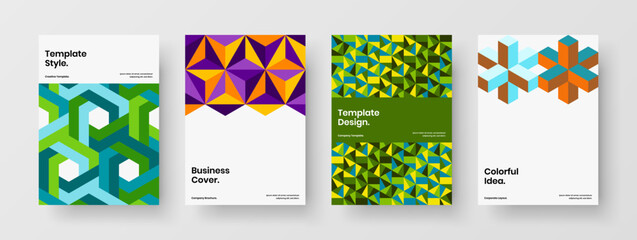 Abstract banner vector design concept collection. Creative geometric tiles cover illustration set.