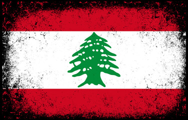 old dirty grunge vintage lebanon national flag background