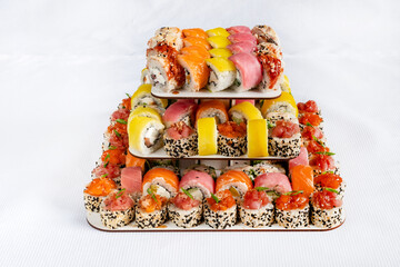 sushi cake on the white background