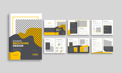 A4 size company profile brochure design template. 12 pages.