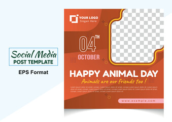 World animal day social media post template