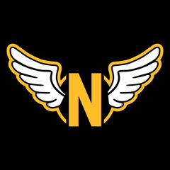 Letter N Wings Creative Business Logo