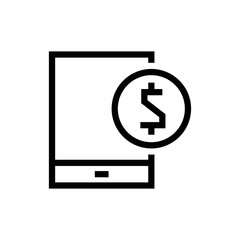 Mobile phone payment vector outline icon symbol design