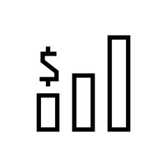 Business sales chart vector outline icon symbol design