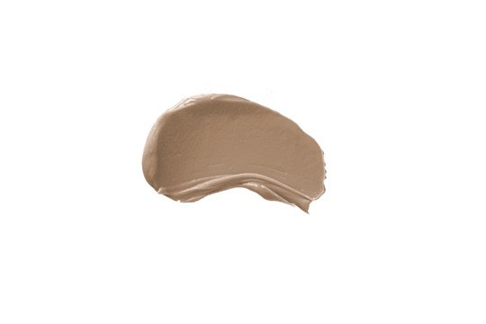 Cosmetic swatch makeup foundation or concealer isolated on transparent background.	