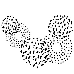 black and white dots.abstract shape and dots background