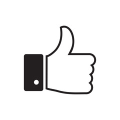 Thumbs up hand outline icon vector illustration sign