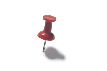 red push pin on a white background.